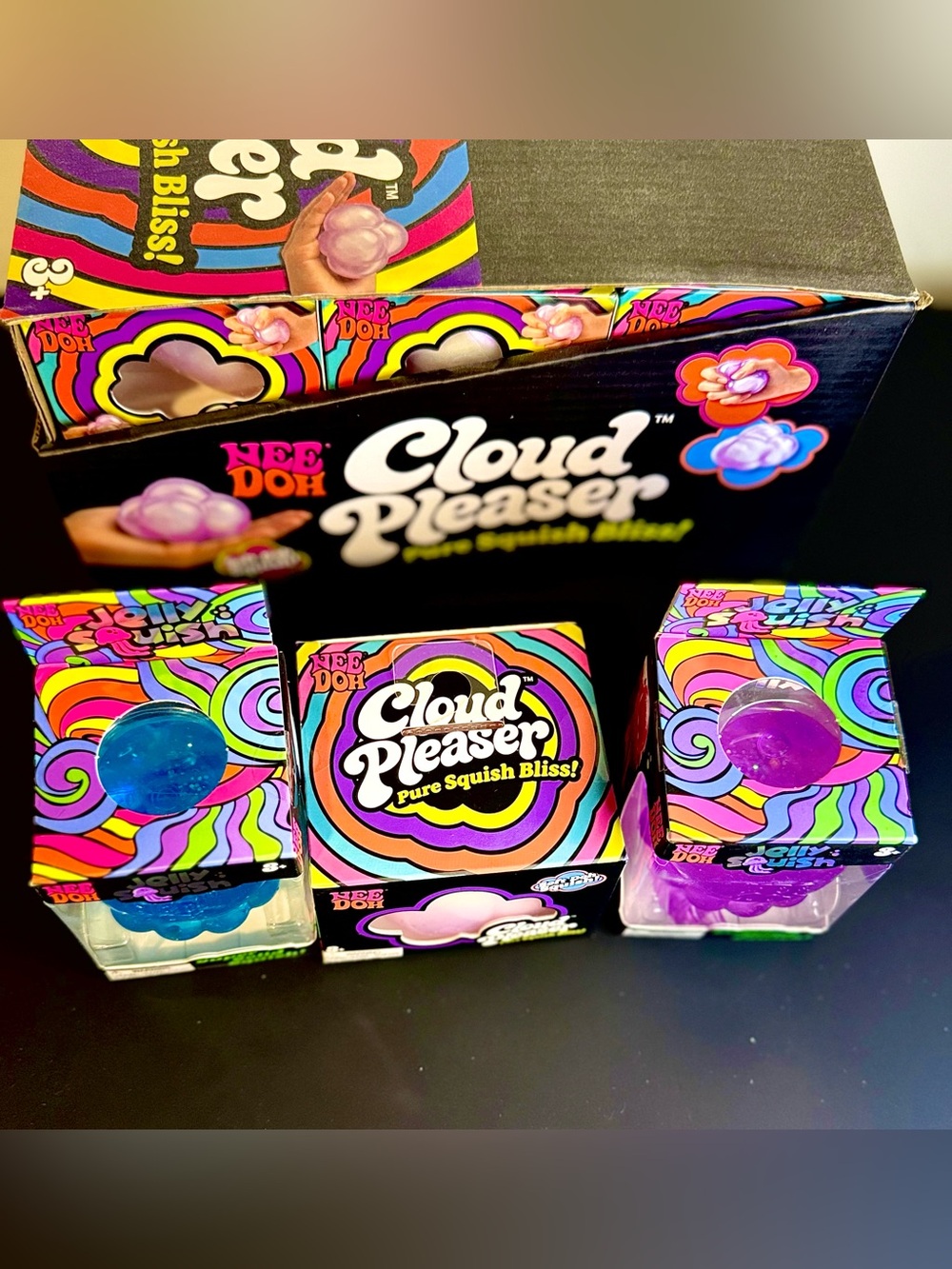 NeeDoh 3 PK BUNDLE ! Cloud Pleaser + 2 JellySquish! Squish Bliss! (New) - Picture 9 of 13